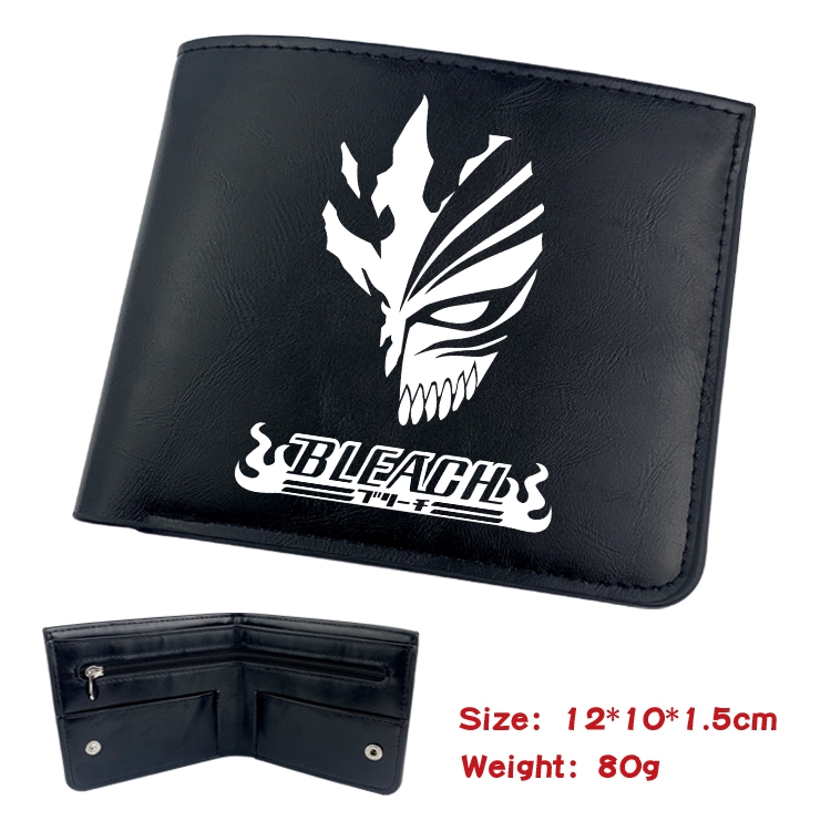 Bleach Animation soft leather inner buckle black leather wallet 12X10X1.5CM