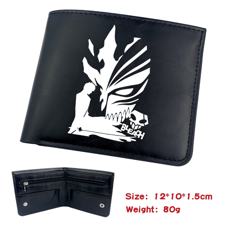 Bleach Animation soft leather inner buckle black leather wallet 12X10X1.5CM