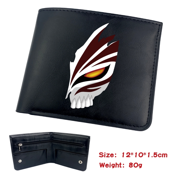 Bleach Animation soft leather inner buckle black leather wallet 12X10X1.5CM