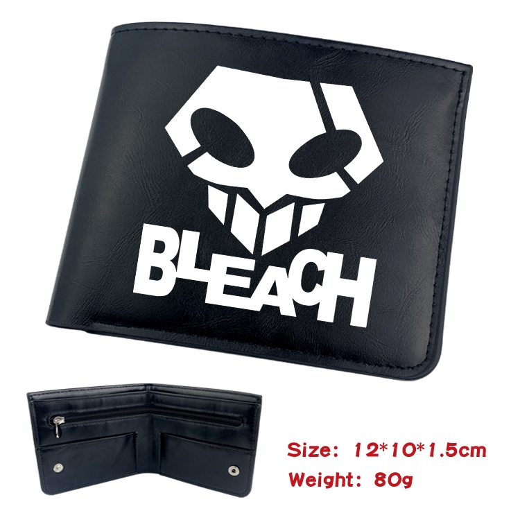 Bleach Animation soft leather inner buckle black leather wallet 12X10X1.5CM