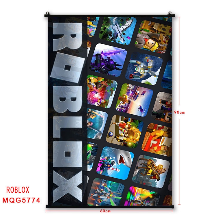 Robllox Anime black Plastic rod Cloth painting Wall Scroll 60X90CM MQG-5774