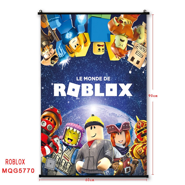 Robllox Anime black Plastic rod Cloth painting Wall Scroll 60X90CM MQG-5770