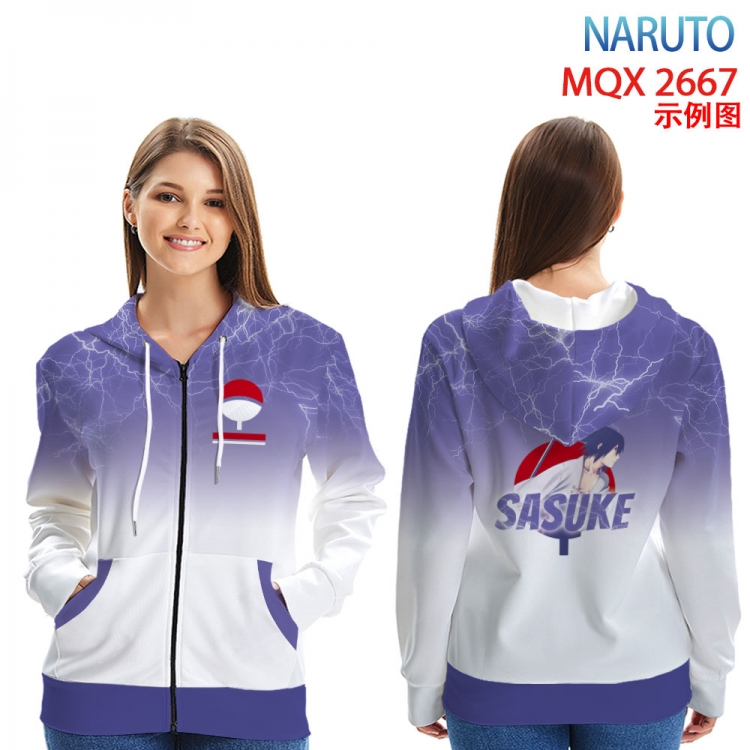 Naruto Anime Zip patch pocket sweatshirt jacket Hoodie from 2XS to 4XL  MQX-2667