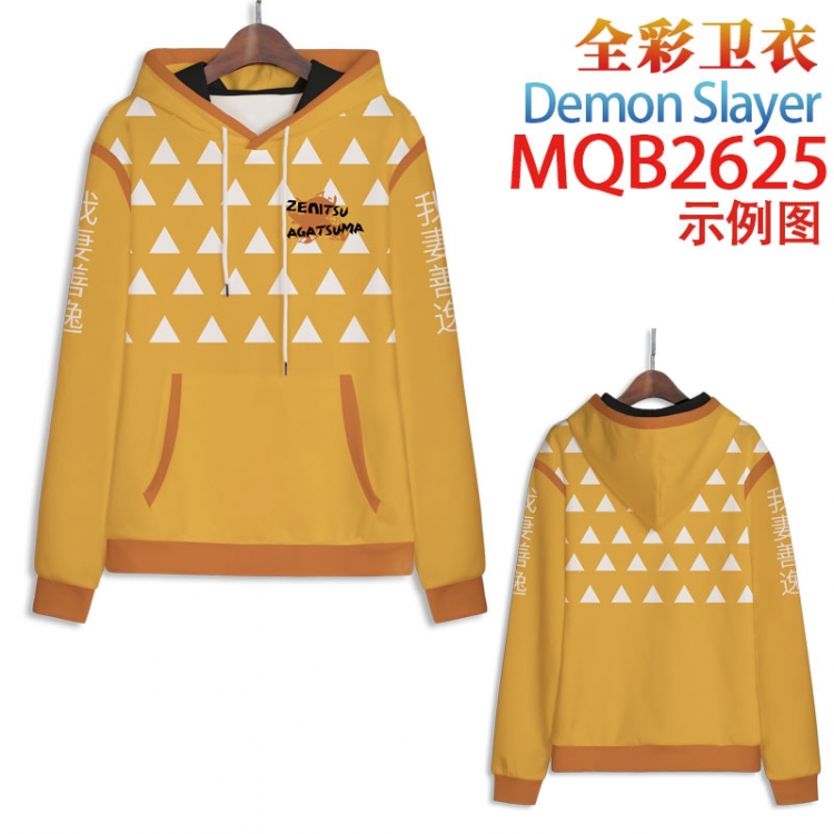 Demon Slayer Kimets Full color long sleeve hooded patch pocket sweater from 2XS to 4XL MQB-2625