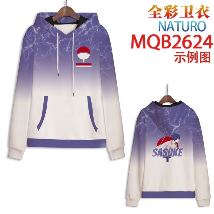 Naruto Full color long sleeve hooded patch pocket sweater from 2XS to 4XL  MQB-2624