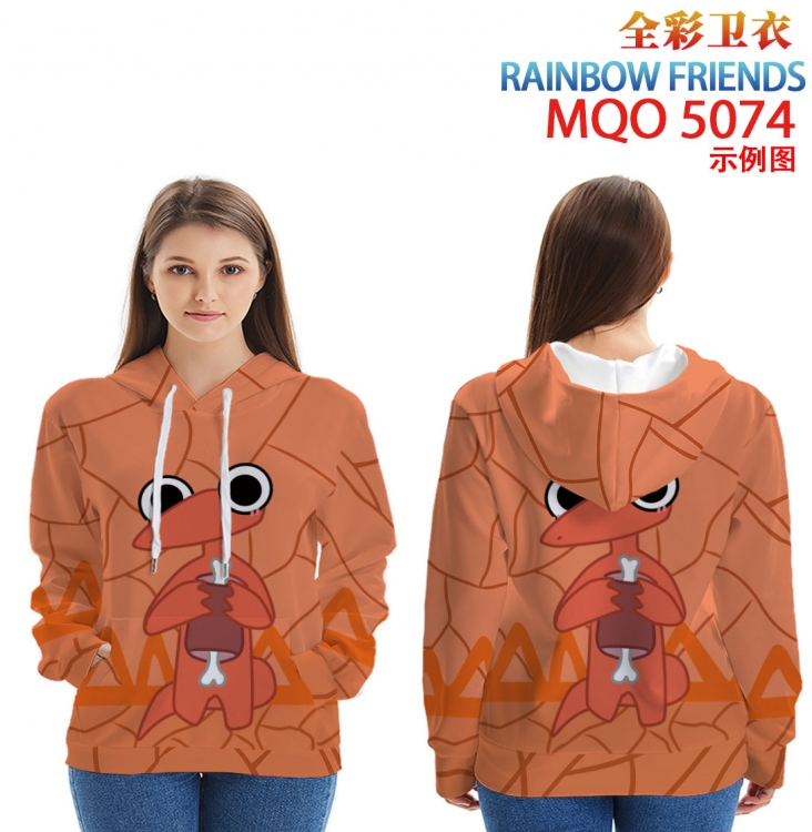 Rainbow friends Long Sleeve Zip Hood Patch Pocket Sweatshirt from 2XS to 4XL  MQO-5074