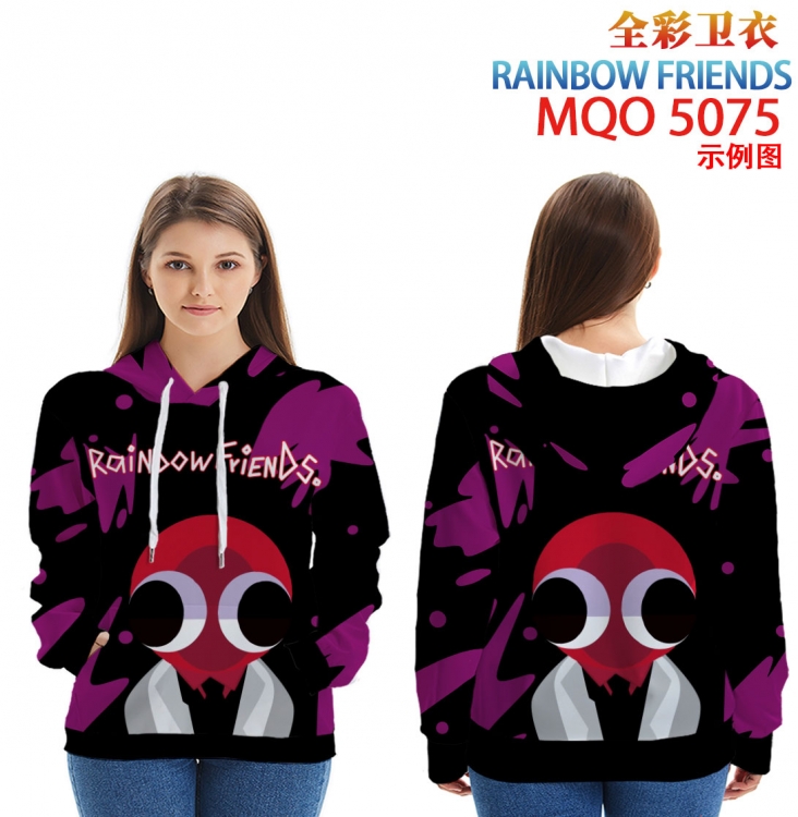 Rainbow friends Long Sleeve Zip Hood Patch Pocket Sweatshirt from 2XS to 4XL MQO-5075