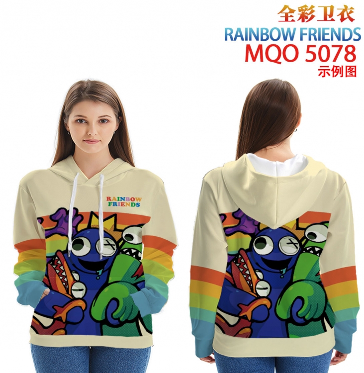 Rainbow friends Long Sleeve Zip Hood Patch Pocket Sweatshirt from 2XS to 4XL MQO-5078