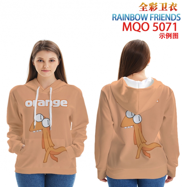 Rainbow friends Long Sleeve Zip Hood Patch Pocket Sweatshirt from 2XS to 4XL  MQO-5071