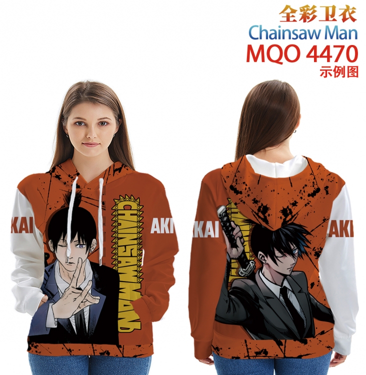 Chainsaw man Long Sleeve Zip Hood Patch Pocket Sweatshirt from 2XS to 4XL MQO-4470