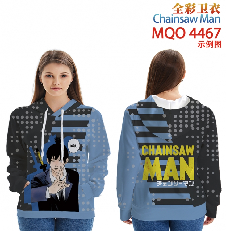 Chainsaw man Long Sleeve Zip Hood Patch Pocket Sweatshirt from 2XS to 4XL  MQO-4467