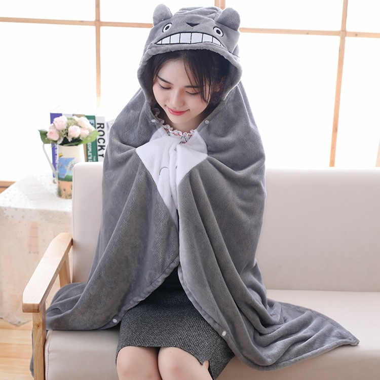 TOTORO for Children Air conditioning blanket leisure  cap cloak 145X70CM price for 3 pcs
