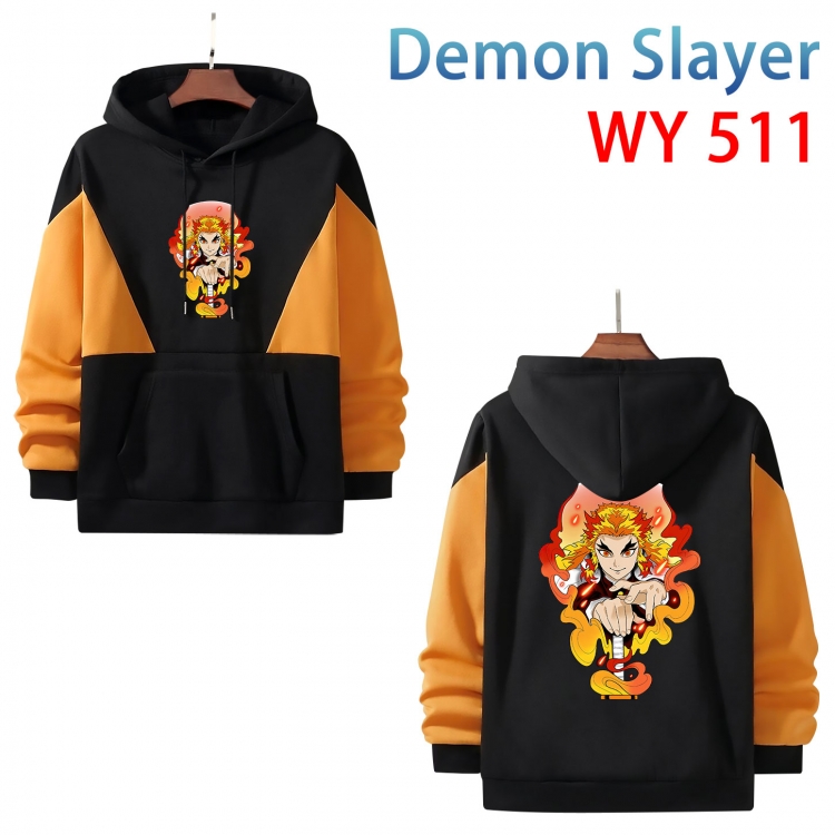 Demon Slayer Kimets Cotton color contrast patch pocket sweater  from S to 3XL WY-511