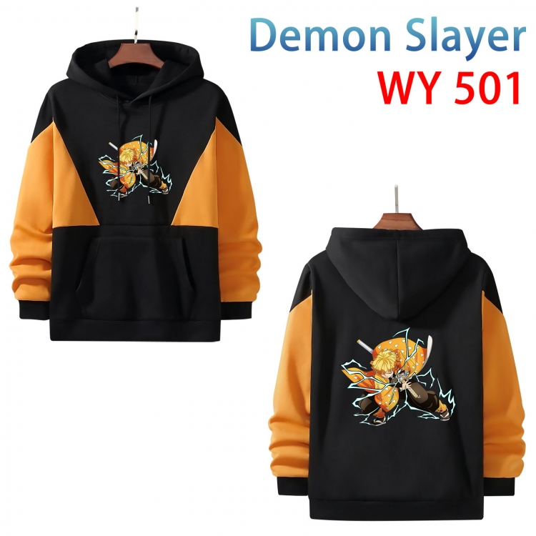 Demon Slayer Kimets Cotton color contrast patch pocket sweater  from S to 3XL  WY-501