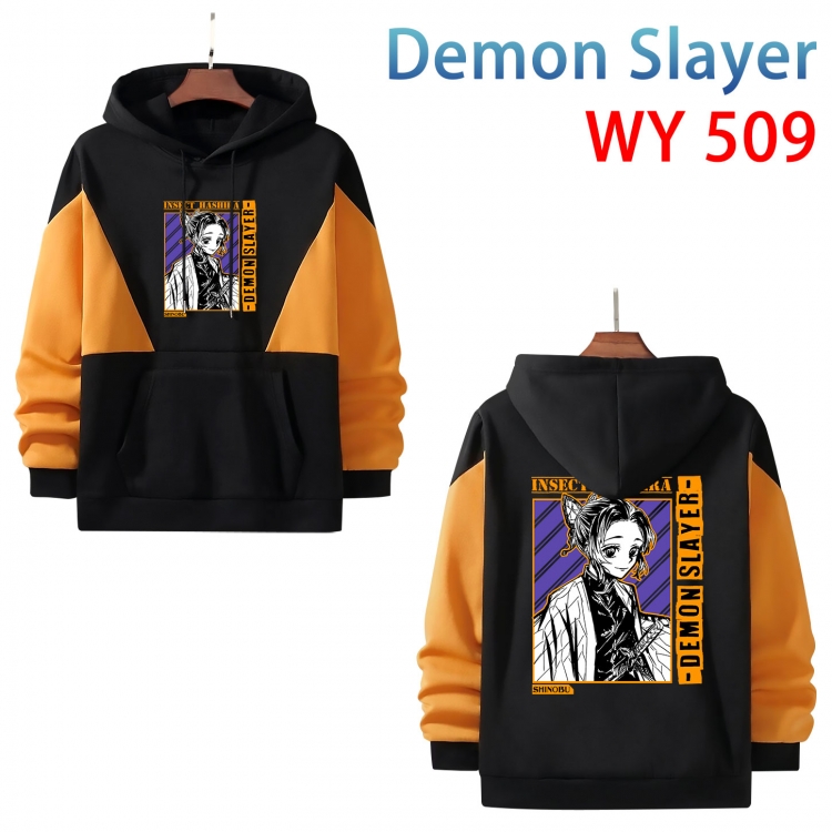 Demon Slayer Kimets Cotton color contrast patch pocket sweater  from S to 3XL WY-509