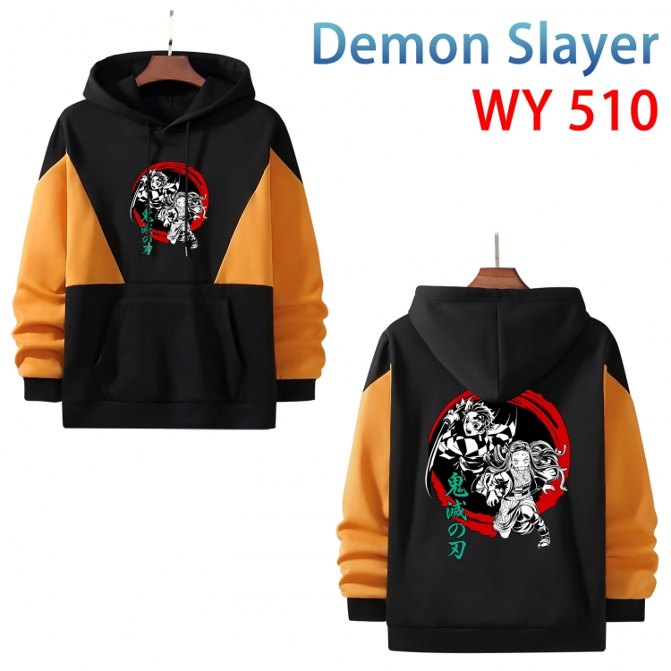 Demon Slayer Kimets Cotton color contrast patch pocket sweater  from S to 3XL WY-510