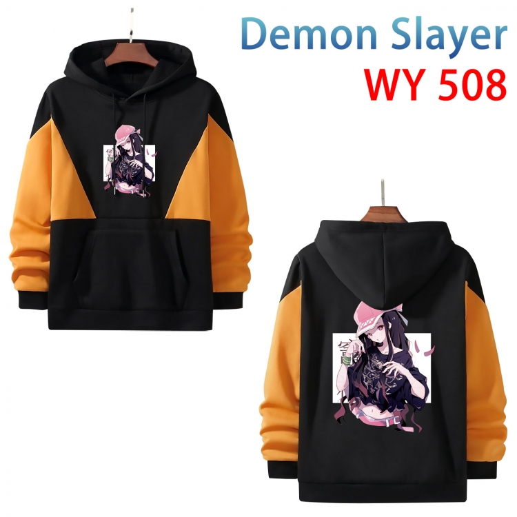 Demon Slayer Kimets Cotton color contrast patch pocket sweater  from S to 3XL WY-508