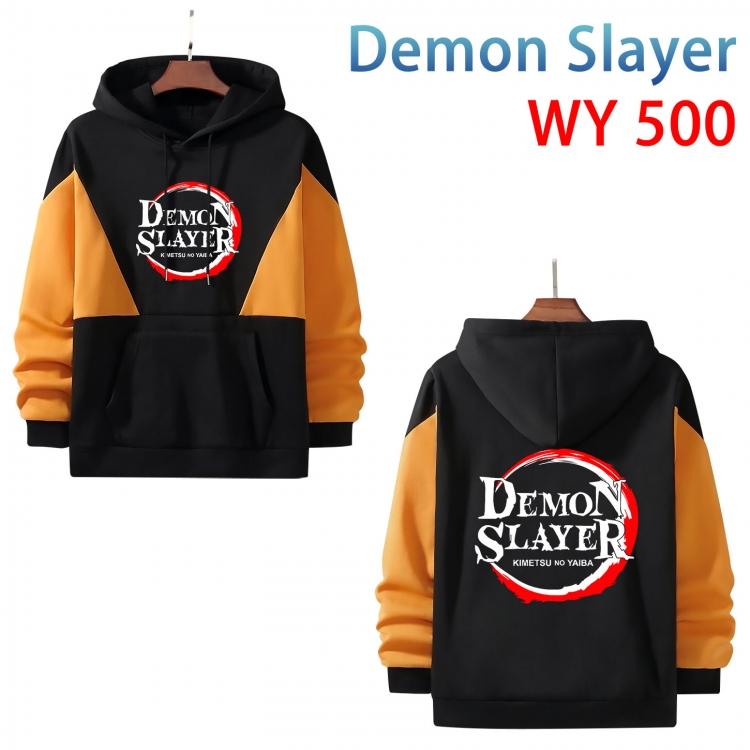 Demon Slayer Kimets Cotton color contrast patch pocket sweater  from S to 3XL WY-500