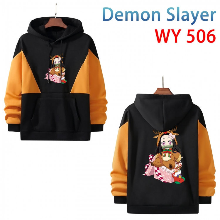 Demon Slayer Kimets Cotton color contrast patch pocket sweater  from S to 3XL  WY-506