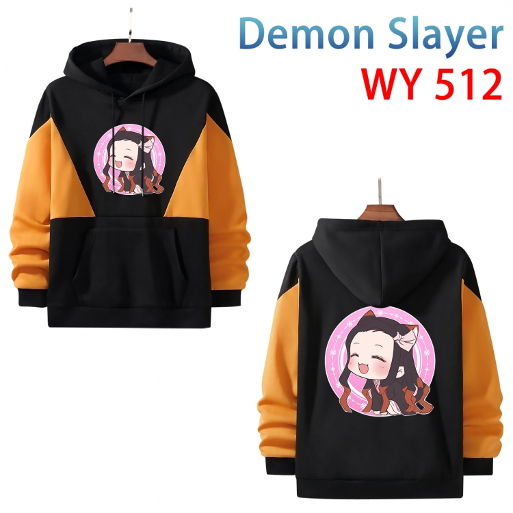 Demon Slayer Kimets Cotton color contrast patch pocket sweater  from S to 3XL WY-512