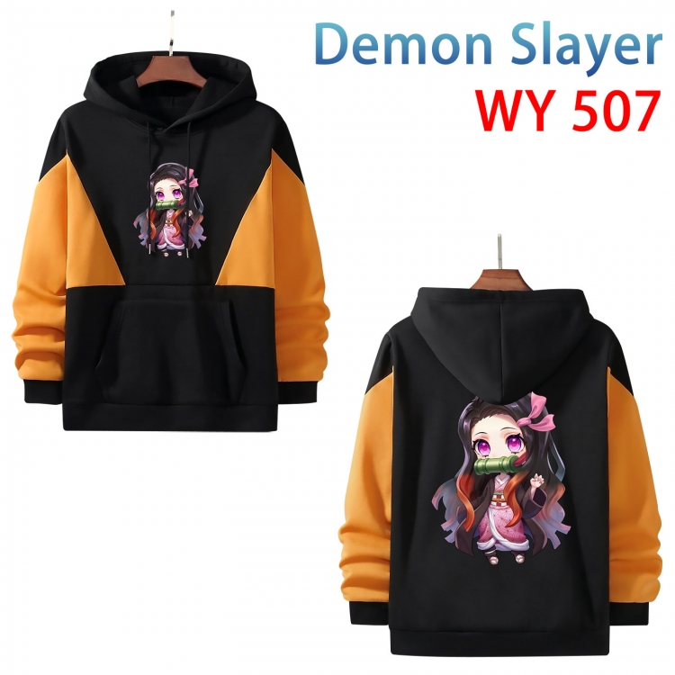 Demon Slayer Kimets Cotton color contrast patch pocket sweater  from S to 3XL WY-507