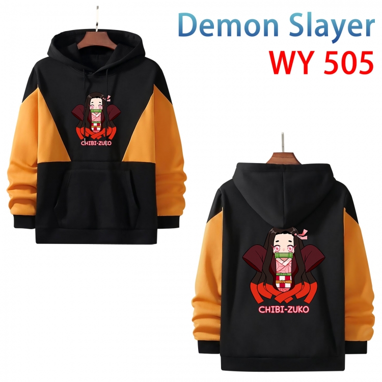 Demon Slayer Kimets Cotton color contrast patch pocket sweater  from S to 3XL WY-505