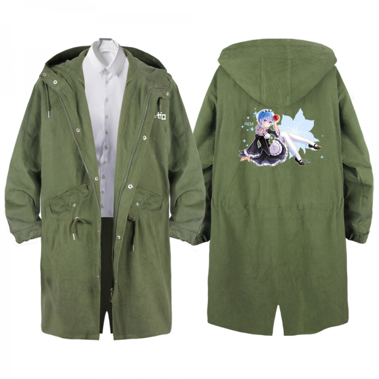 Re:Zero kara Hajimeru Isekai Seikatsu Anime Peripheral Hooded Long Windbreaker Jacket from S to 3XL