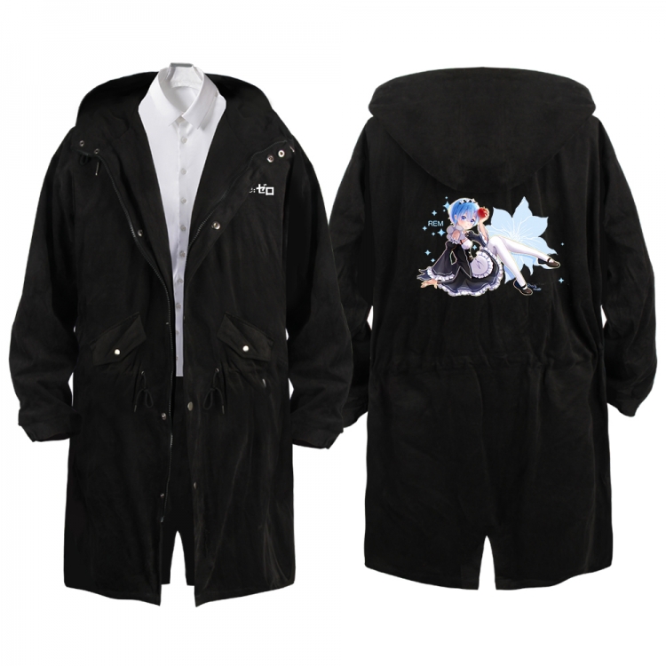 Re:Zero kara Hajimeru Isekai Seikatsu Anime Peripheral Hooded Long Windbreaker Jacket from S to 3XL