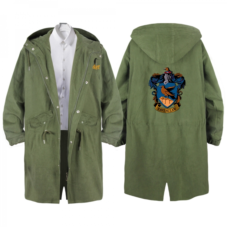 Harry Potter Anime Peripheral Hooded Long Windbreaker Jacket from S to 3XL