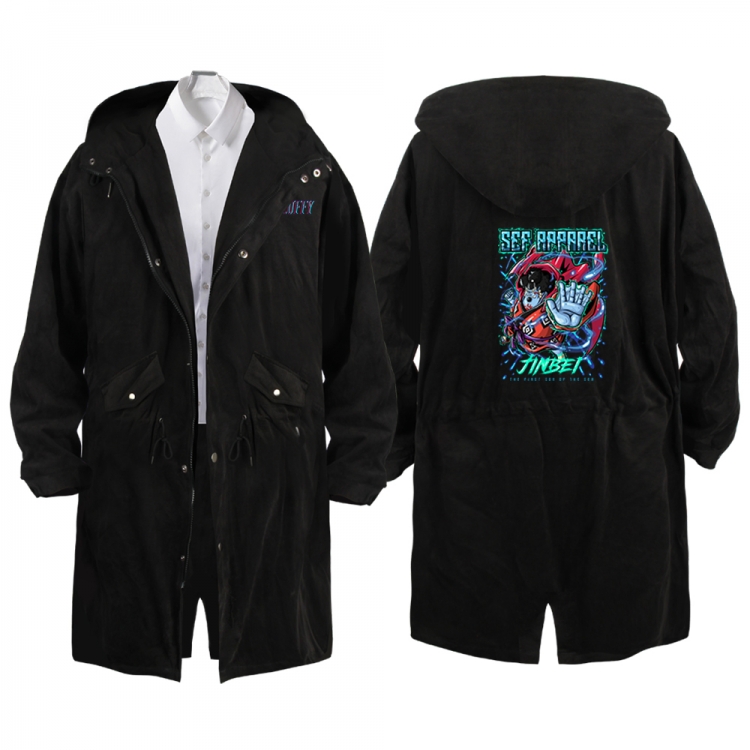 One Piece Anime Peripheral Hooded Long Windbreaker Jacket from S to 3XL