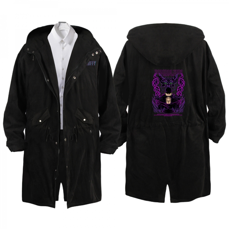 One Piece Anime Peripheral Hooded Long Windbreaker Jacket from S to 3XL