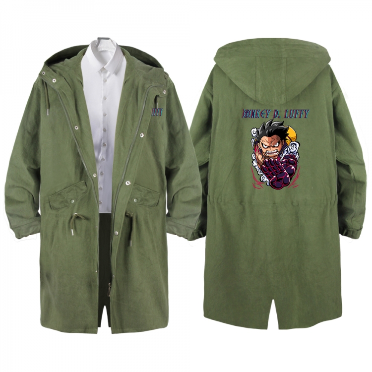 One Piece Anime Peripheral Hooded Long Windbreaker Jacket from S to 3XL