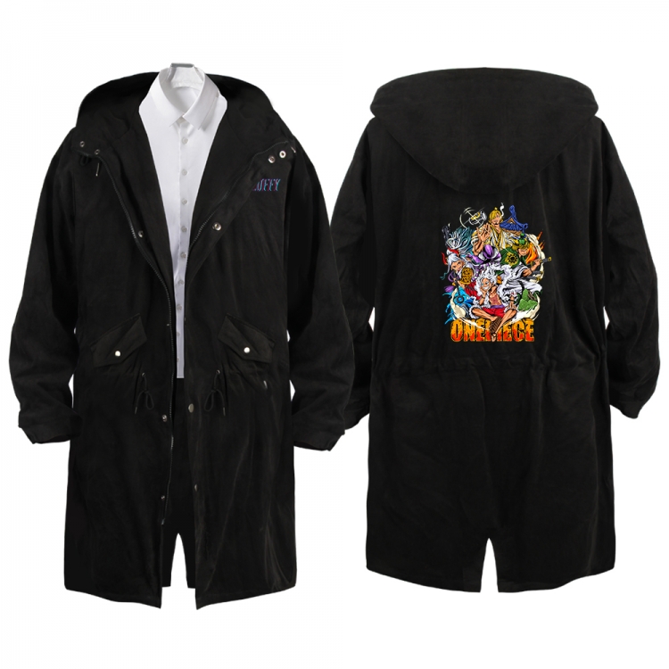 One Piece Anime Peripheral Hooded Long Windbreaker Jacket from S to 3XL