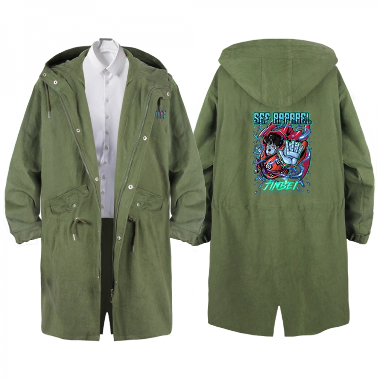 One Piece Anime Peripheral Hooded Long Windbreaker Jacket from S to 3XL