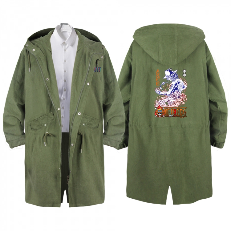 One Piece Anime Peripheral Hooded Long Windbreaker Jacket from S to 3XL