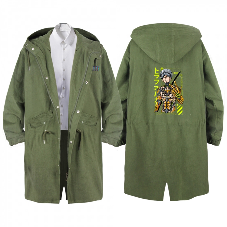One Piece Anime Peripheral Hooded Long Windbreaker Jacket from S to 3XL