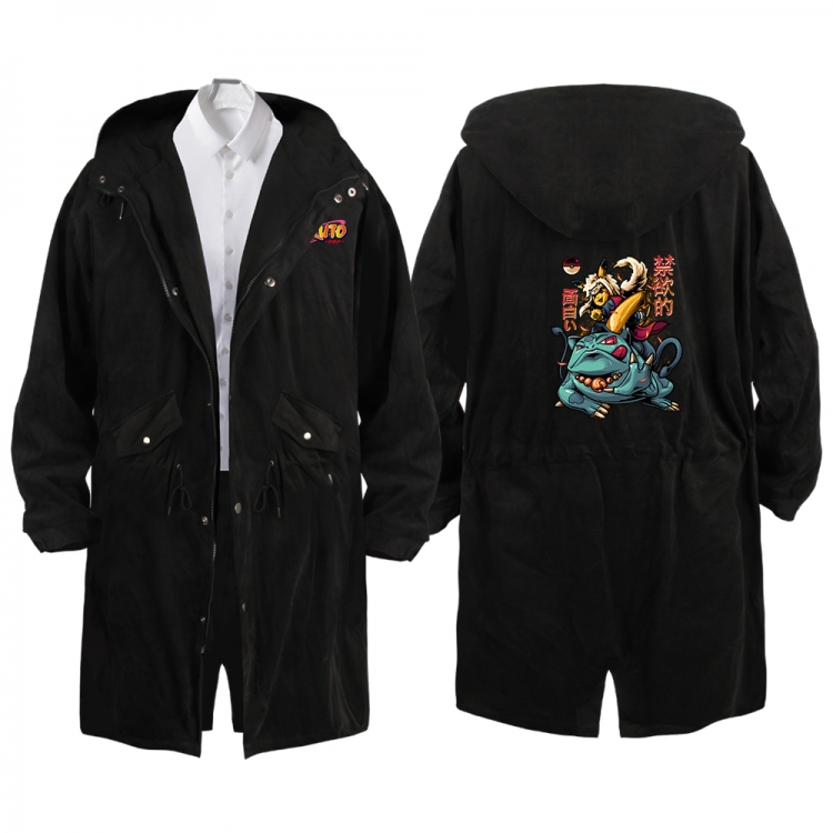 Naruto Anime Peripheral Hooded Long Windbreaker Jacket from S to 3XL