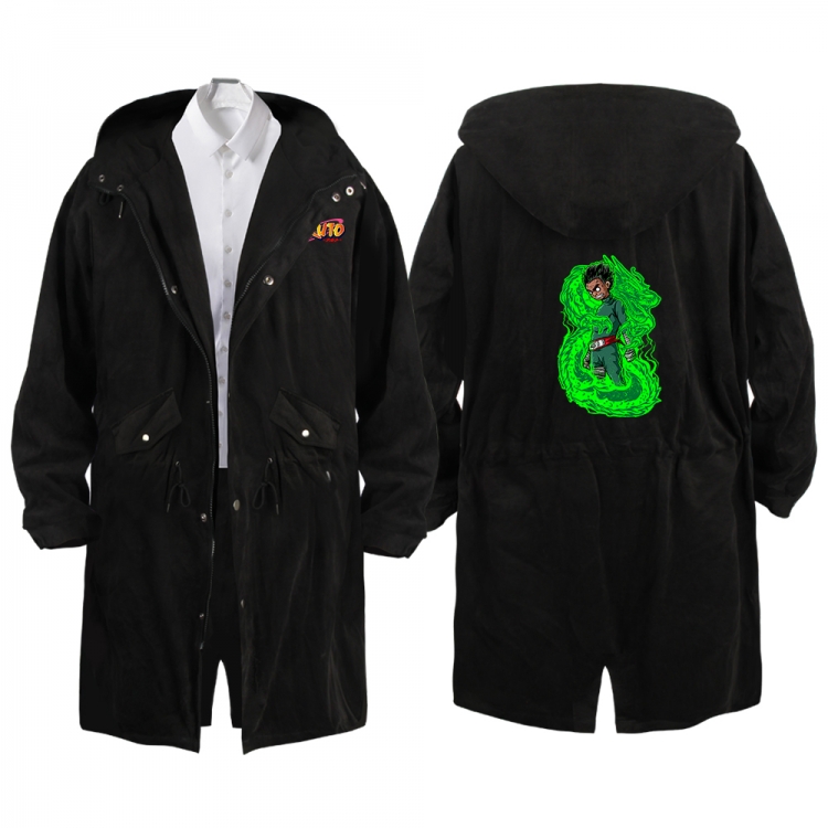 Naruto Anime Peripheral Hooded Long Windbreaker Jacket from S to 3XL