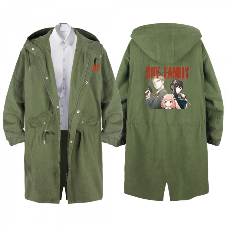 SPY×FAMILY Anime Peripheral Hooded Long Windbreaker Jacket from S to 3XL