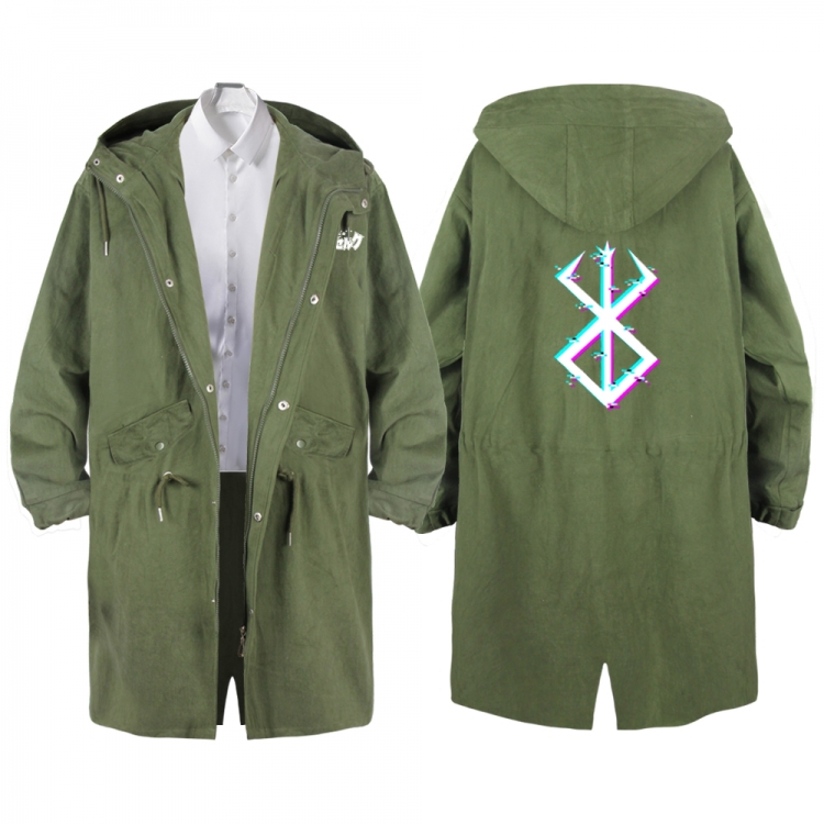 BERSERK Anime Peripheral Hooded Long Windbreaker Jacket from S to 3XL