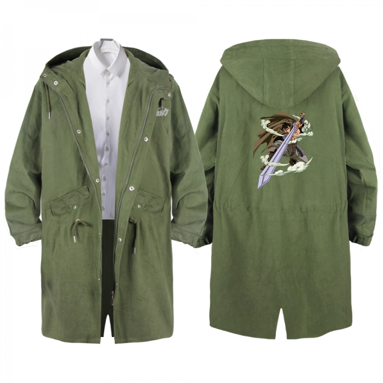 BERSERK Anime Peripheral Hooded Long Windbreaker Jacket from S to 3XL