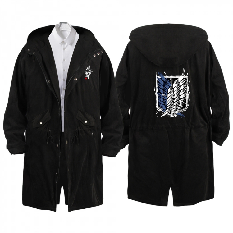 Shingeki no Kyojin Anime Peripheral Hooded Long Windbreaker Jacket from S to 3XL