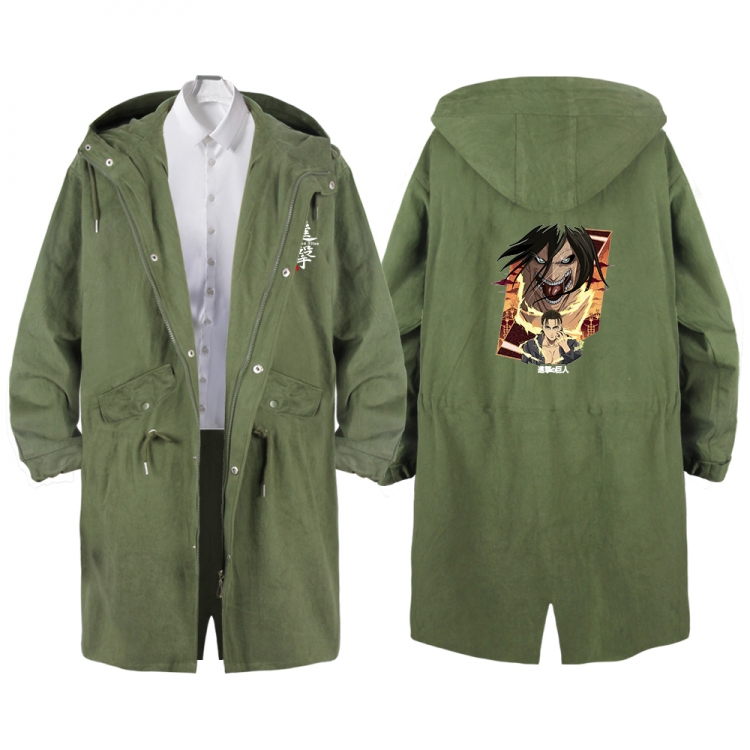 Shingeki no Kyojin Anime Peripheral Hooded Long Windbreaker Jacket from S to 3XL