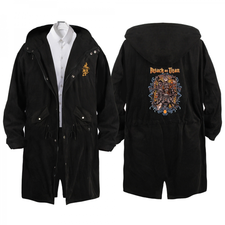 Shingeki no Kyojin Anime Peripheral Hooded Long Windbreaker Jacket from S to 3XL