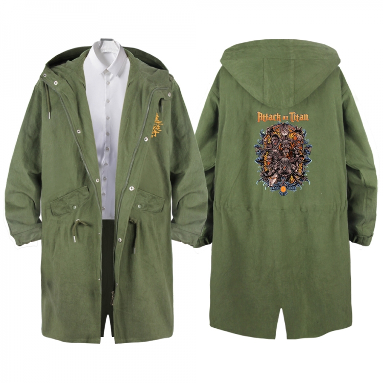 Shingeki no Kyojin Anime Peripheral Hooded Long Windbreaker Jacket from S to 3XL