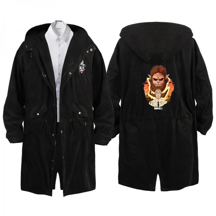 Shingeki no Kyojin Anime Peripheral Hooded Long Windbreaker Jacket from S to 3XL