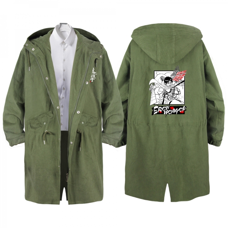 Shingeki no Kyojin Anime Peripheral Hooded Long Windbreaker Jacket from S to 3XL