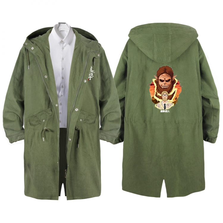 Shingeki no Kyojin Anime Peripheral Hooded Long Windbreaker Jacket from S to 3XL