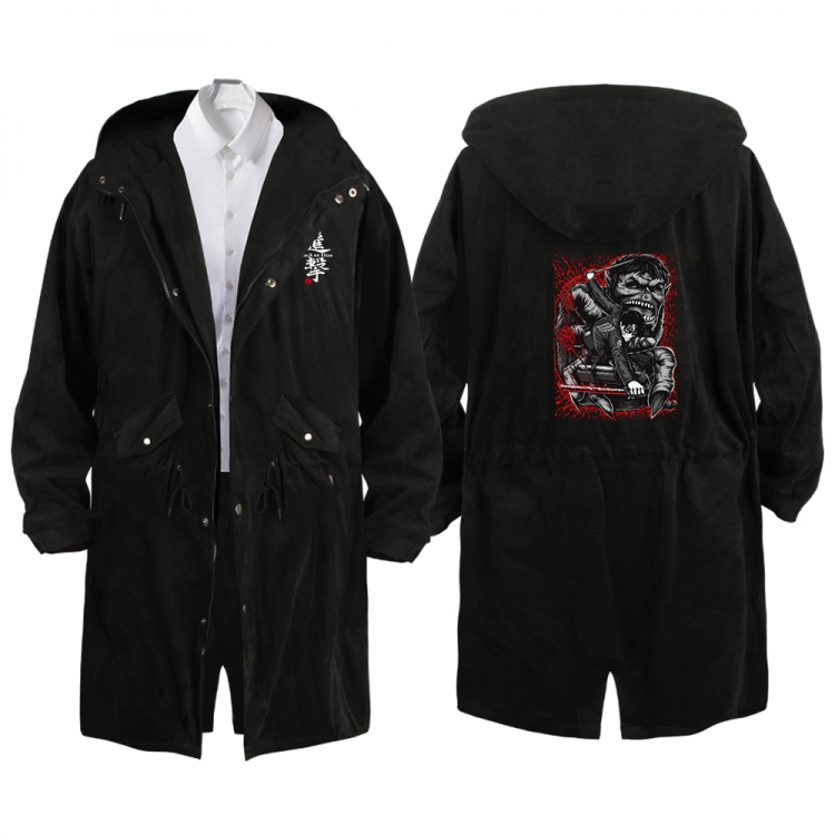 Shingeki no Kyojin Anime Peripheral Hooded Long Windbreaker Jacket from S to 3XL