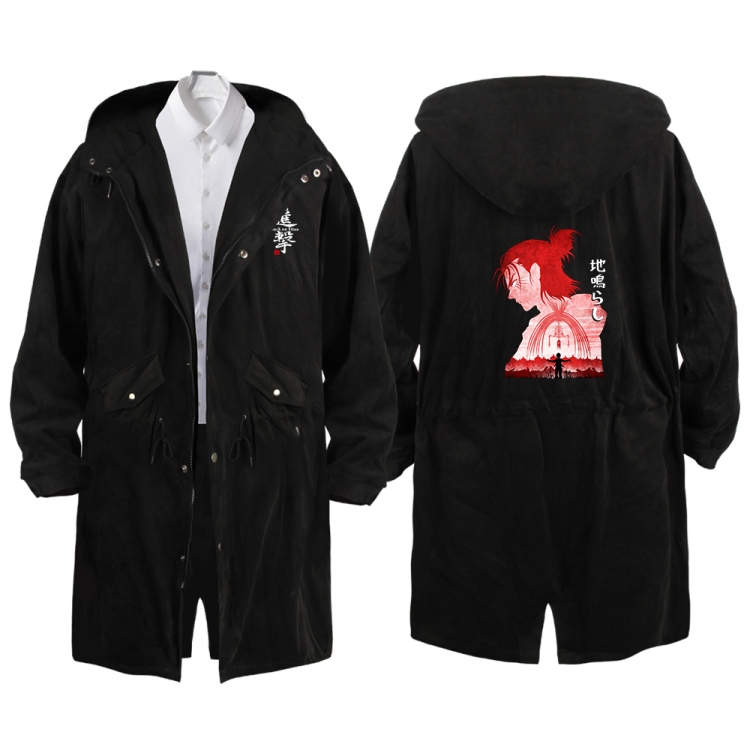 Shingeki no Kyojin Anime Peripheral Hooded Long Windbreaker Jacket from S to 3XL